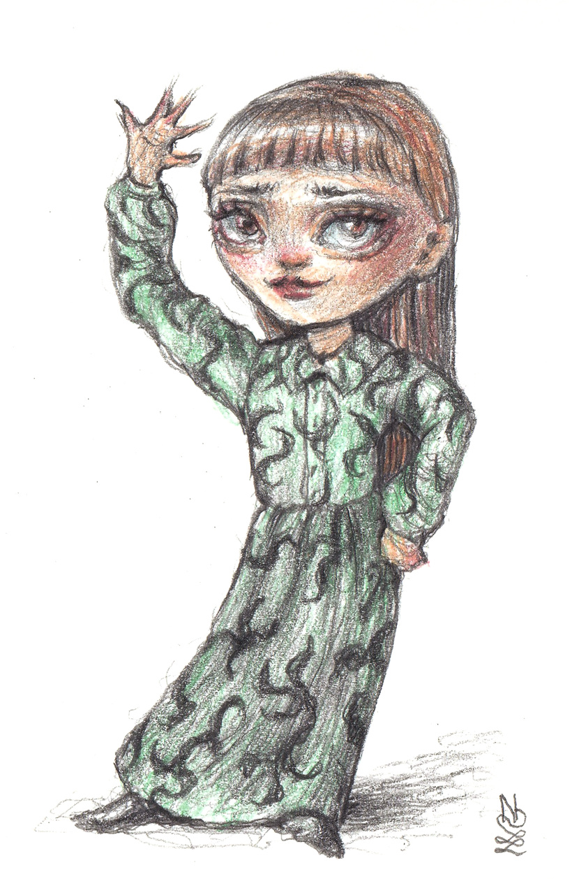 The green dress